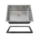 1823-SLBL Stainless Steel Single Bowl 3/4" Radius Kitchen Sink with Black SinkLink