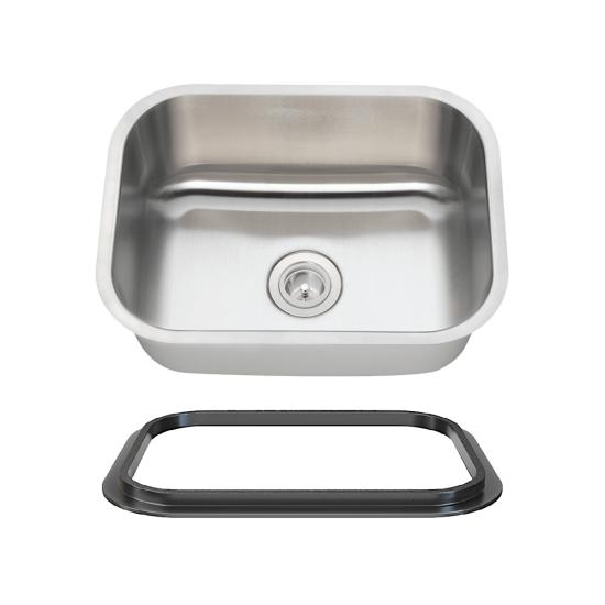 2318-SLBL Single Bowl Stainless Steel Kitchen Sink with Black SinkLink