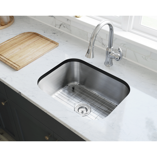 2318-SLBL Single Bowl Stainless Steel Kitchen Sink with Black SinkLink