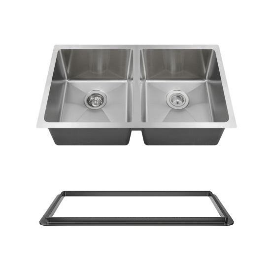 3120D-SLBL Undermount 3/4" Radius Sink with Black SinkLink