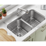 3218A-SLG Double Bowl Undermount Stainless Steel Sink with Gray SinkLink