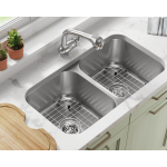 3218A-16-SLG Double Bowl Undermount Stainless Steel Sink with Gray SinkLink
