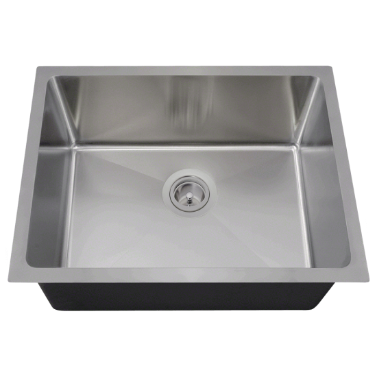 1823-14-SLW Stainless Steel Single Bowl 3/4" Radius Kitchen Sink with White SinkLink