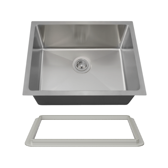 1823-16-SLG Stainless Steel Single Bowl 3/4" Radius Kitchen Sink with Gray SinkLink