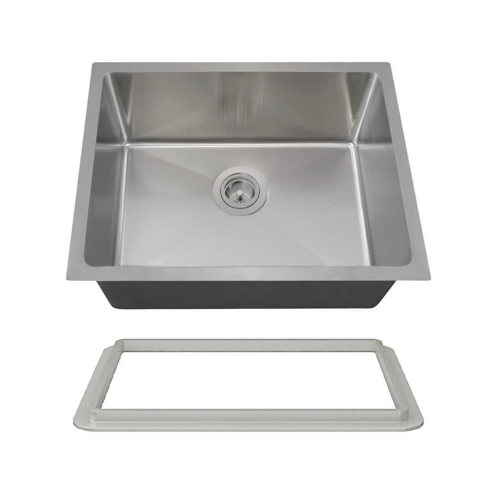 1823-14-SLG Stainless Steel Single Bowl 3/4" Radius Kitchen Sink with Gray SinkLink