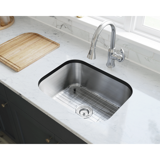 2318-16-SLBL Single Bowl Stainless Steel Kitchen Sink with Black SinkLink