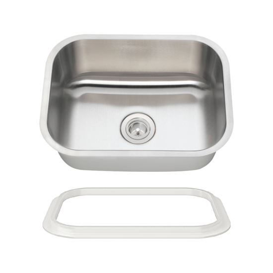 2318-16-SLW Single Bowl Stainless Steel Kitchen Sink with White SinkLink