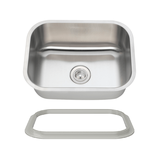 2318-16-SLG Single Bowl Stainless Steel Kitchen Sink with Gray SinkLink