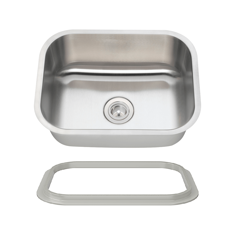 2318-16-SLG Single Bowl Stainless Steel Kitchen Sink with Gray SinkLink