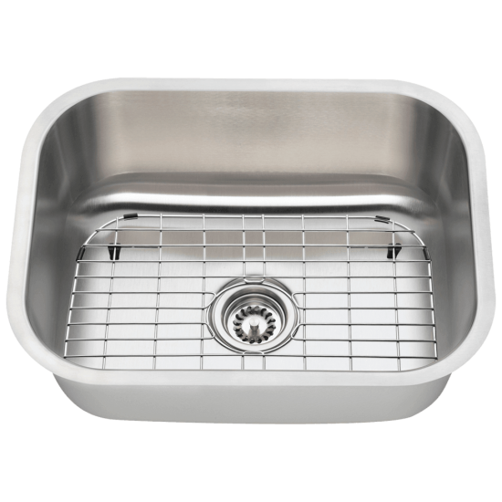 2318-16-SLG Single Bowl Stainless Steel Kitchen Sink with Gray SinkLink