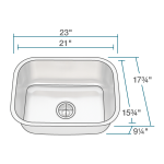 2318-16-SLG Single Bowl Stainless Steel Kitchen Sink with Gray SinkLink