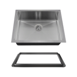 ADA1823-SLBL Stainless Steel Single Bowl 3/4" Radius ADA Kitchen Sink with Black SinkLink