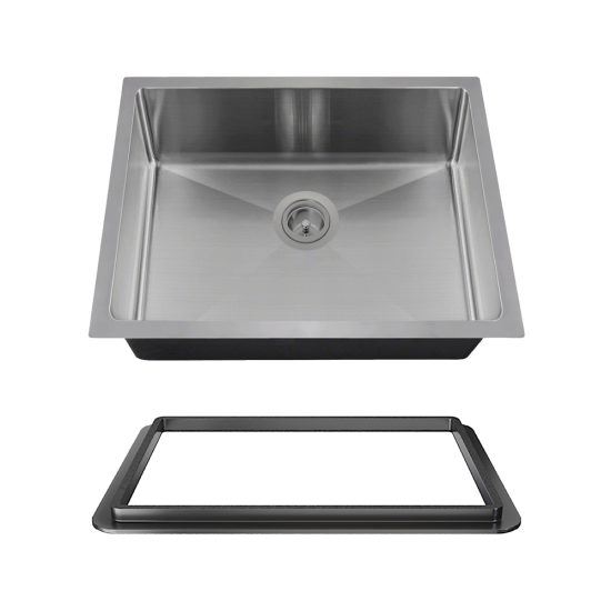 ADA1823-SLBL Stainless Steel Single Bowl 3/4" Radius ADA Kitchen Sink with Black SinkLink