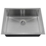 ADA1823-SLBL Stainless Steel Single Bowl 3/4" Radius ADA Kitchen Sink with Black SinkLink