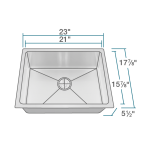 ADA1823-SLBL Stainless Steel Single Bowl 3/4" Radius ADA Kitchen Sink with Black SinkLink