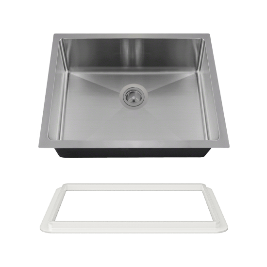 ADA1823-SLW Stainless Steel Single Bowl 3/4" Radius ADA Kitchen Sink with White SinkLink