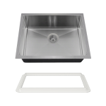 ADA1823-SLW Stainless Steel Single Bowl 3/4" Radius ADA Kitchen Sink with White SinkLink