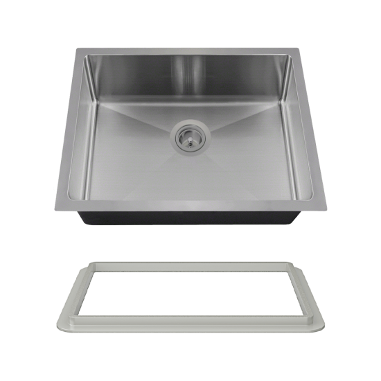 ADA1823-SLG Stainless Steel Single Bowl 3/4" Radius ADA Kitchen Sink with Gray SinkLink