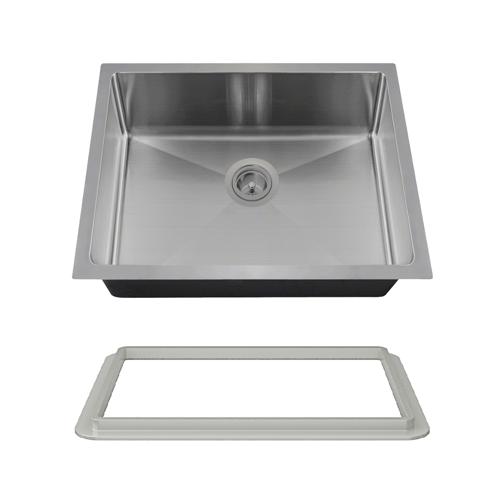 ADA1823-SLG Stainless Steel Single Bowl 3/4" Radius ADA Kitchen Sink with Gray SinkLink