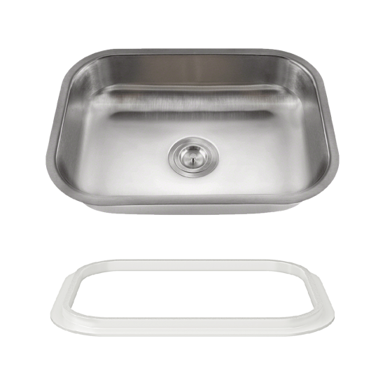 ADA2318-SLW Single Bowl Stainless Steel ADA Sink with White SinkLink