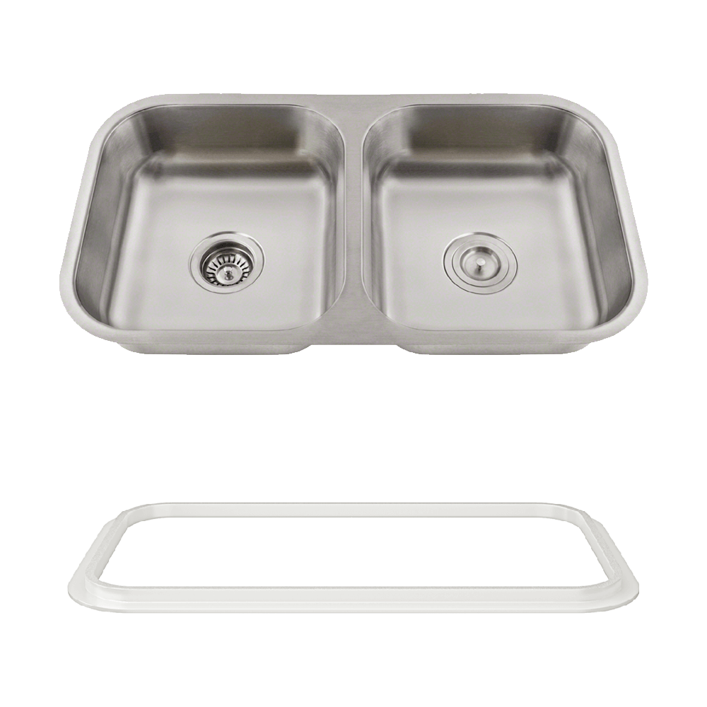 ADA3218A-SLG Double Bowl Stainless Steel ADA Sink with Gray SinkLink