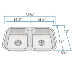 ADA3218A-SLG Double Bowl Stainless Steel ADA Sink with Gray SinkLink