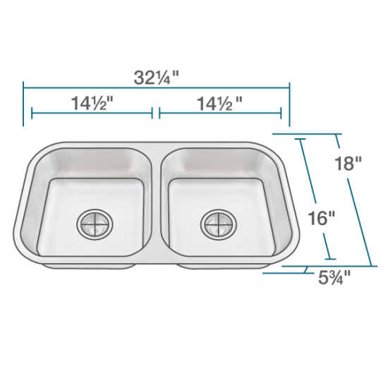 ADA3218A-SLG Double Bowl Stainless Steel ADA Sink with Gray SinkLink