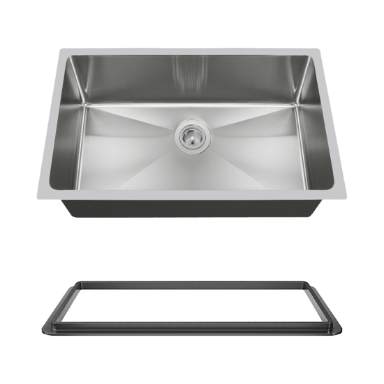 3120S-16-SLBL Undermount 3/4" Radius Sink with Black SinkLink