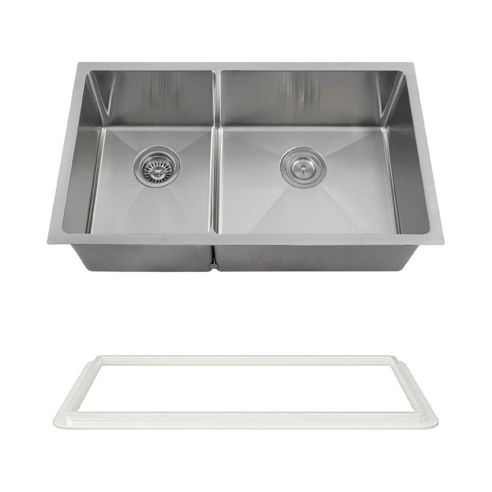 3160R-SLG Double Bowl 3/4" Stainless Steel Sink with Gray SinkLink