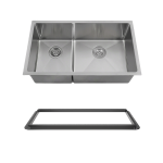 3160R-16-SLBL Double Bowl 3/4" Stainless Steel Sink with Black SinkLink