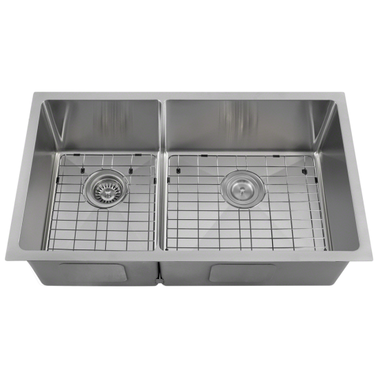 3160R-16-SLBL Double Bowl 3/4" Stainless Steel Sink with Black SinkLink