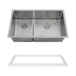 3160R-16-SLW Double Bowl 3/4" Stainless Steel Sink with White SinkLink