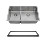 3160R-14-SLBL Double Bowl 3/4" Stainless Steel Sink with Black SinkLink