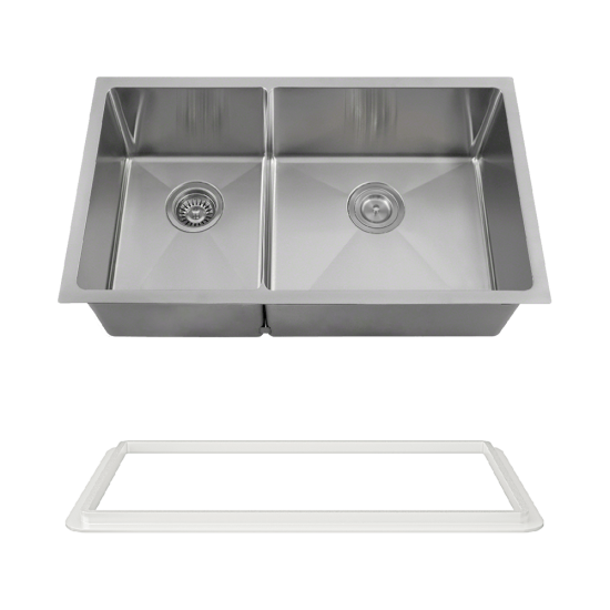 3160R-14-SLG Double Bowl 3/4" Stainless Steel Sink with Gray SinkLink