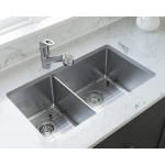 3160R-14-SLG Double Bowl 3/4" Stainless Steel Sink with Gray SinkLink