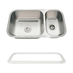 3218BL-SLG Offset Double Bowl Undermount Stainless Steel Sink with Gray SinkLink