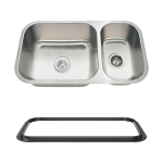 3218BL-16-SLBL Offset Double Bowl Undermount Stainless Steel Sink with Black SinkLink