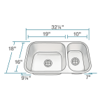 3218BL-16-SLBL Offset Double Bowl Undermount Stainless Steel Sink with Black SinkLink