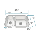 3218BR-16-SLW Offset Double Bowl Undermount Stainless Steel Sink with White SinkLink