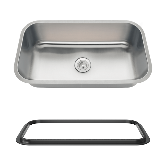 3218C-SLBL Single Bowl Undermount Stainless Steel Sink with Black SinkLink