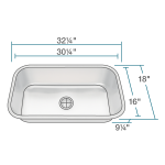 3218C-SLBL Single Bowl Undermount Stainless Steel Sink with Black SinkLink