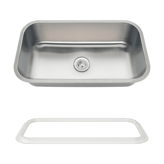 3218C-SLW Single Bowl Undermount Stainless Steel Sink with White SinkLink