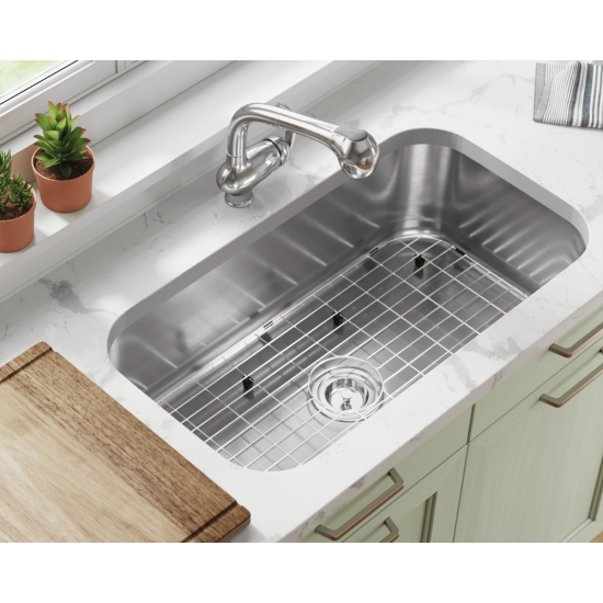 3218C-SLG Single Bowl Undermount Stainless Steel Sink with Gray SinkLink