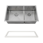 3160L-SLG Double Bowl 3/4" Radius Stainless Steel Sink with Gray SinkLink