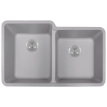 801-Silver Double Offset Bowl Quartz Granite Sink