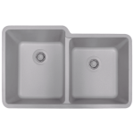 801-Silver Double Offset Bowl Quartz Granite Sink
