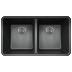 802-Black Double Equal Bowl Quartz Granite Kitchen Sink