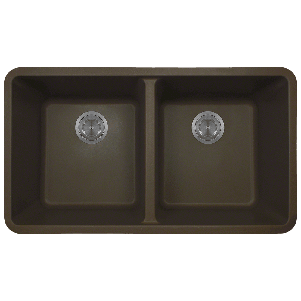 802-Mocha Double Equal Bowl Quartz Granite Kitchen Sink