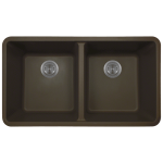 802-Mocha Double Equal Bowl Quartz Granite Kitchen Sink
