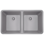802-Silver Double Equal Bowl Quartz Granite Kitchen Sink
